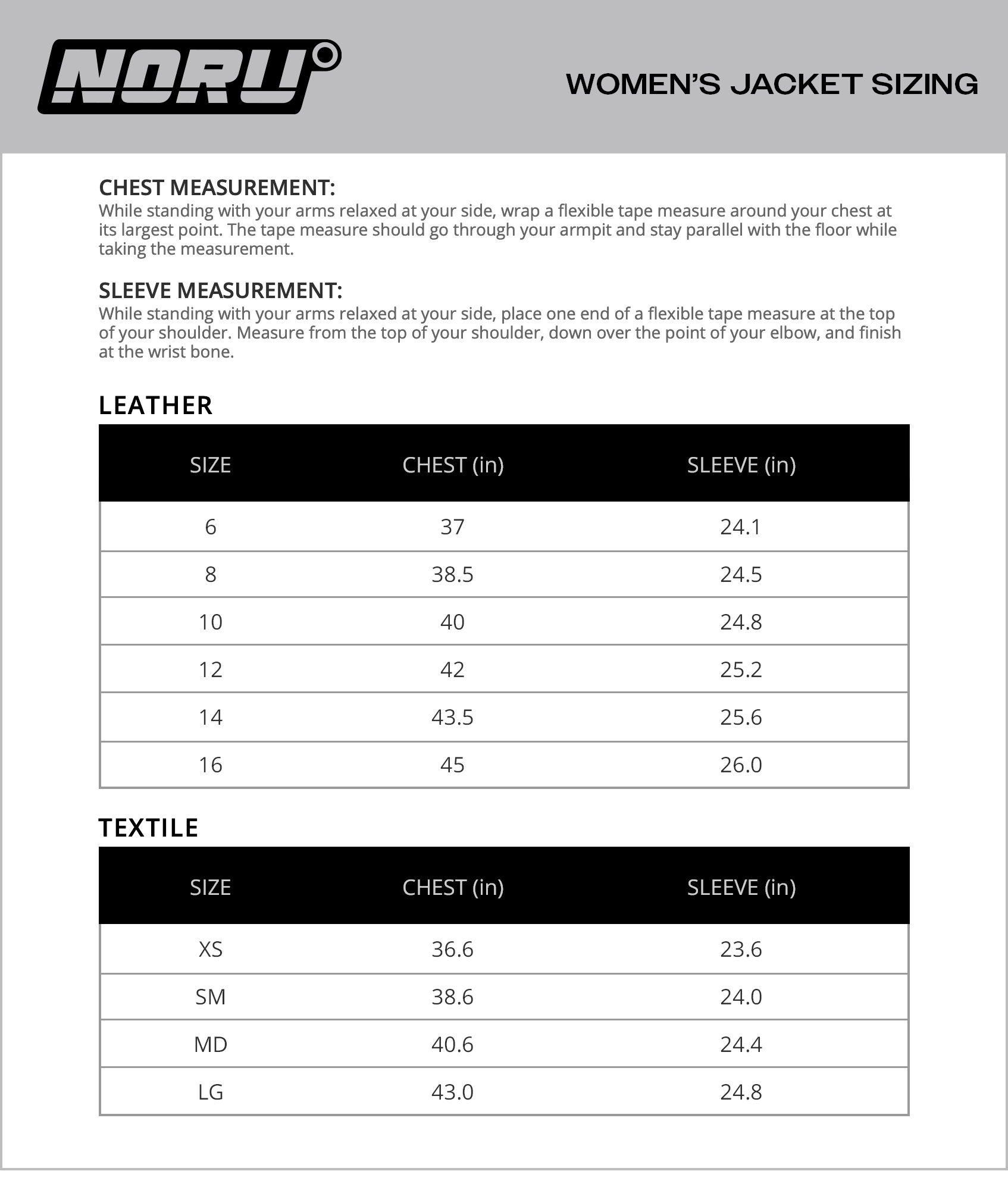 size chart