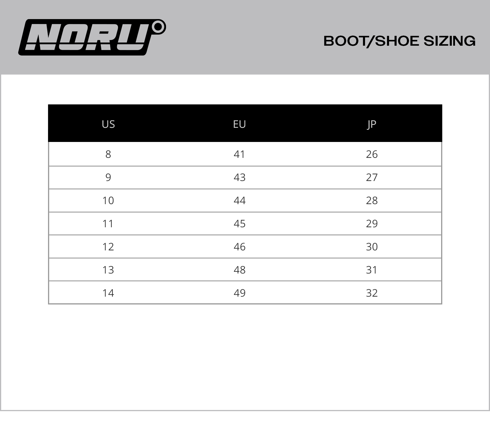 size chart