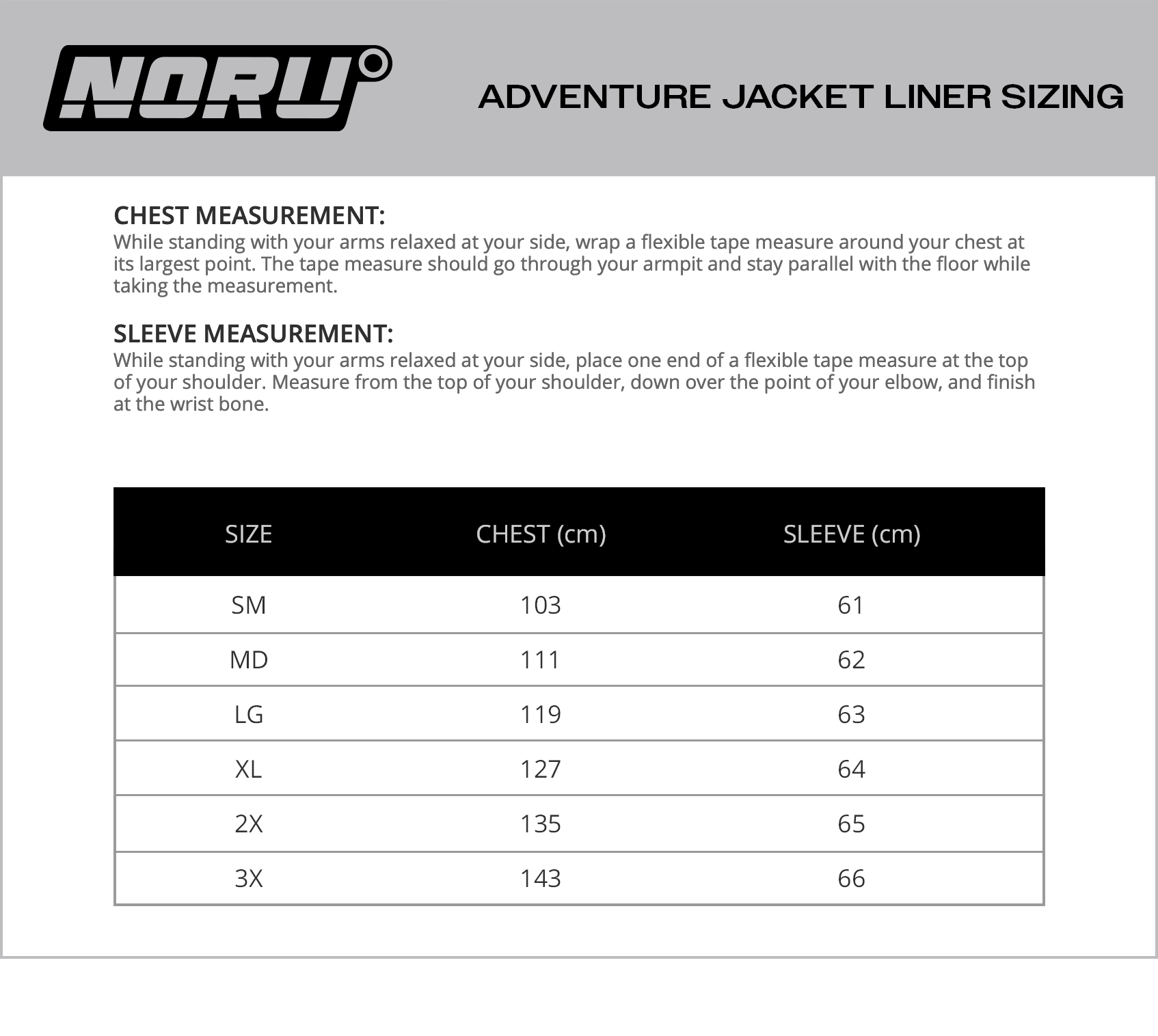 size chart